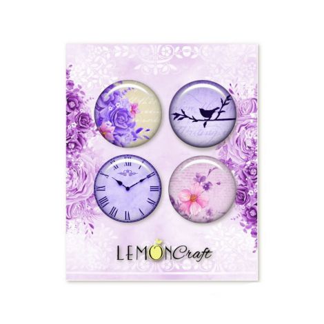 Buttony samoprzylepne Lemoncraft Violet Silence, 4szt